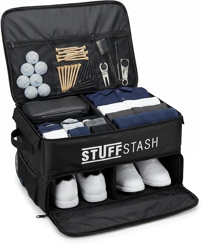Golf Trunk Organizer for Car – Rigid, Won’t Collapse | Ventilated Shoe Compartment, Adjustabl... | Amazon (US)