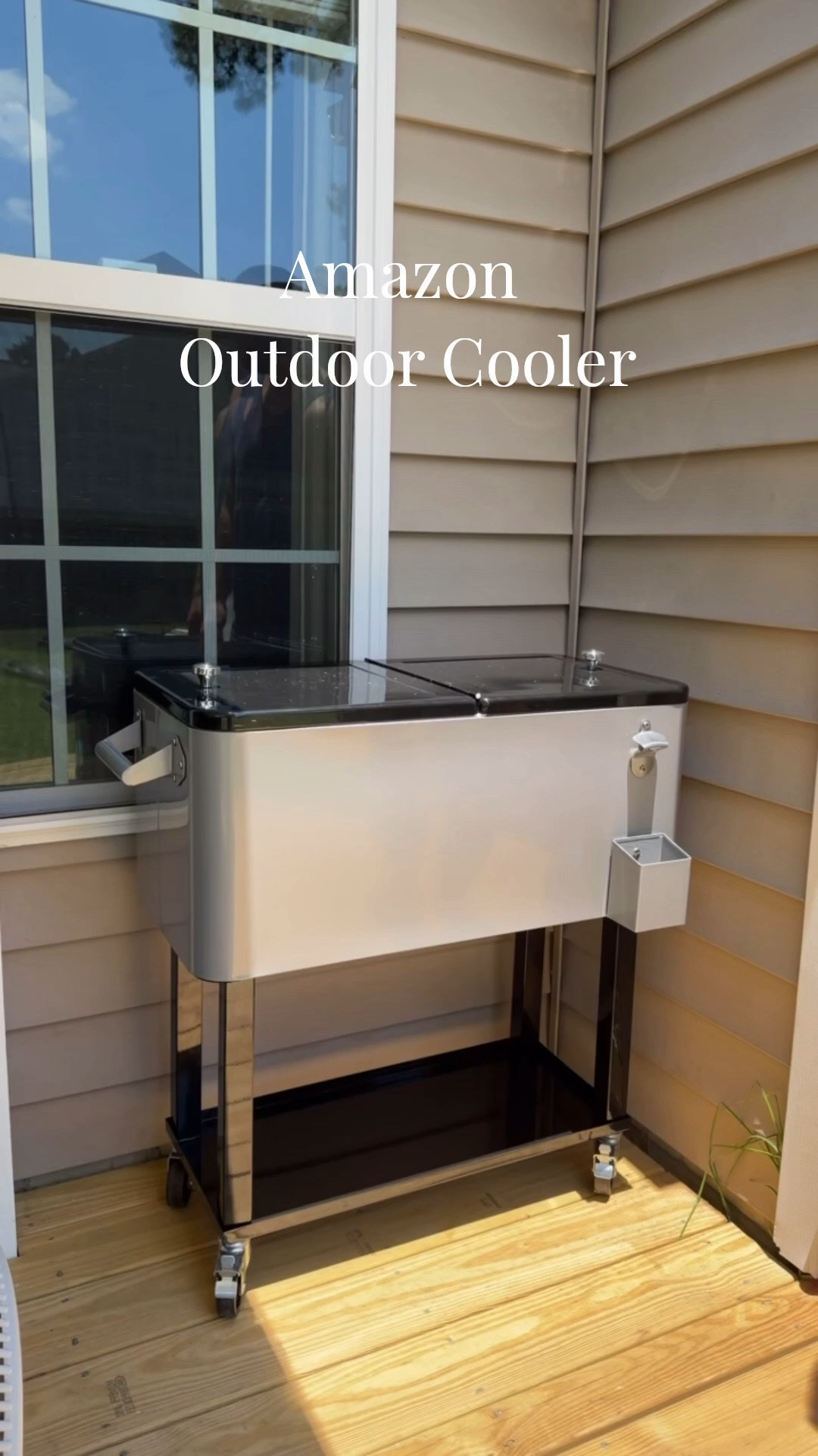 Rolling Ice Chest, Portable Patio Party Bar Drink Cooler Cart, with Shelf, Beverage Pool with Bottle Opener

#LTKfoodie #LTKHome #LTKSeasonal