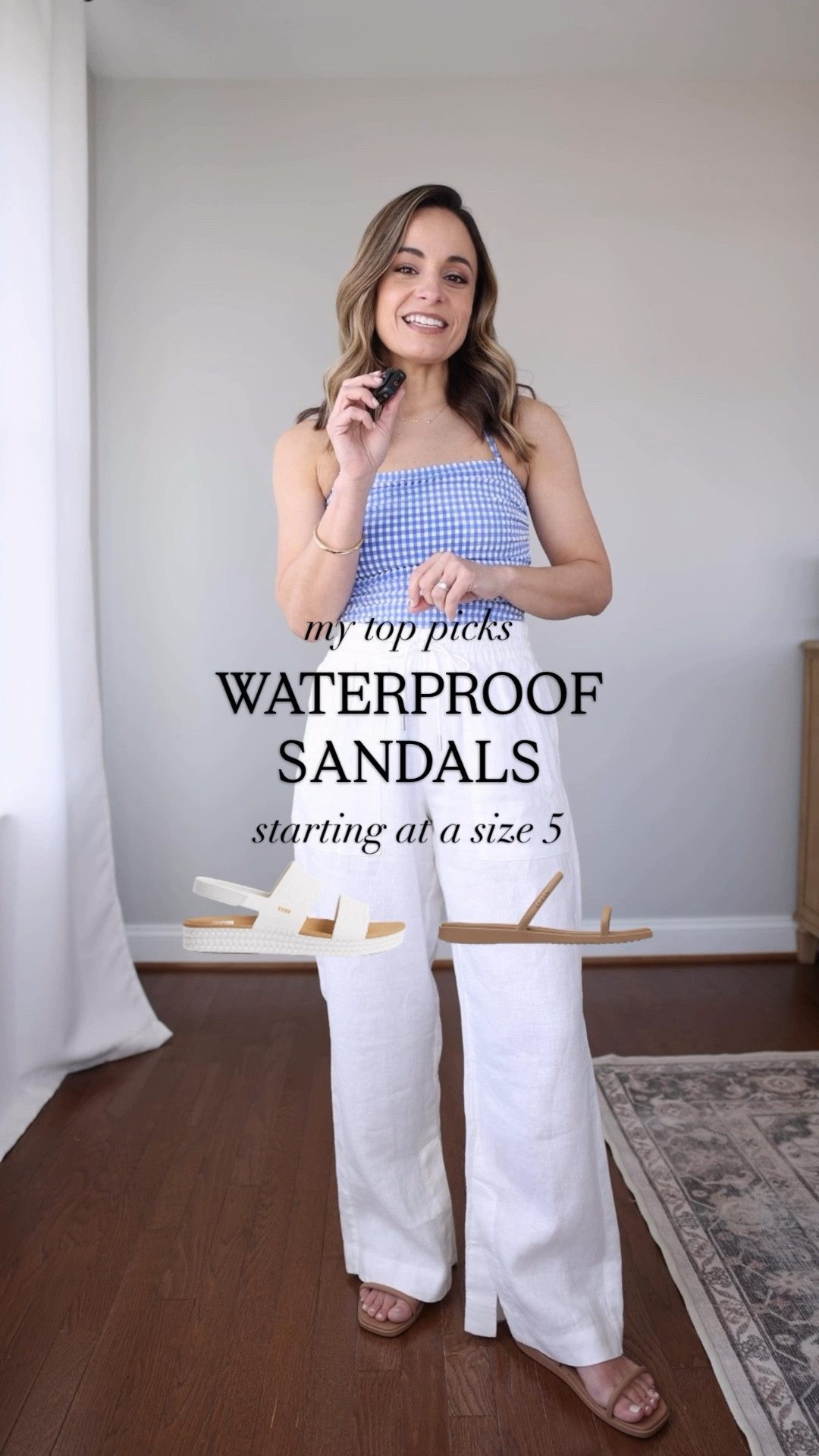 The two waterproof sandals I'll be wearing to the pool and beach this summer! 

Reef Water Vista: true to size
Crocs Miami Two Strap: true to size
Matching set (Amazon): XS | runs large | shorts are fully lined
Swimsuit (J.Crew Factory): XXS
Navy Shorts (Amazon): XS
White Hat (Athleta)
Linen Pants (Athleta): Petite XXS | 28" inseam 
Crochet Coverup (Target): XS
Straw Hat (Brixton): Small

My sizing for reference: I'm 4'10" and weigh 105lbs. My measurements are 32", 24", 36". I have a 25" ankle inseam and typically wear petite xxs/00/24. 

#LTKPetite #LTKTravel