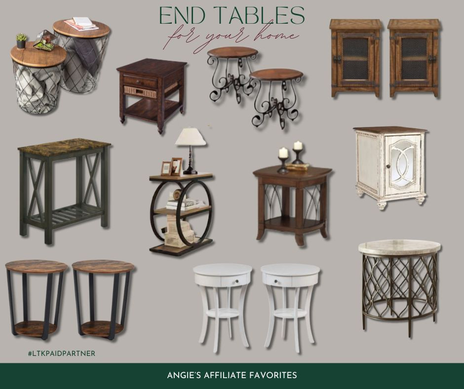 Upgrade Your Space with the Perfect End Table

Your living room isn’t complete without the right end table – it’s the unsung hero that ties everything together. Whether you prefer sleek and modern or cozy and rustic, the right end table enhances both aesthetics and functionality.

From clean lines and raw materials to ornate details and bold designs, there’s a style for every space. Choose minimalist designs for small rooms, or go eclectic with carved wood and vibrant colors. Want something timeless? Opt for classic pieces that add elegance and character.

Explore our curated collection and bring your living room to life!
#paidpartner #endtables #livingroom #homedecor #home #furniture  

 #LTKHome