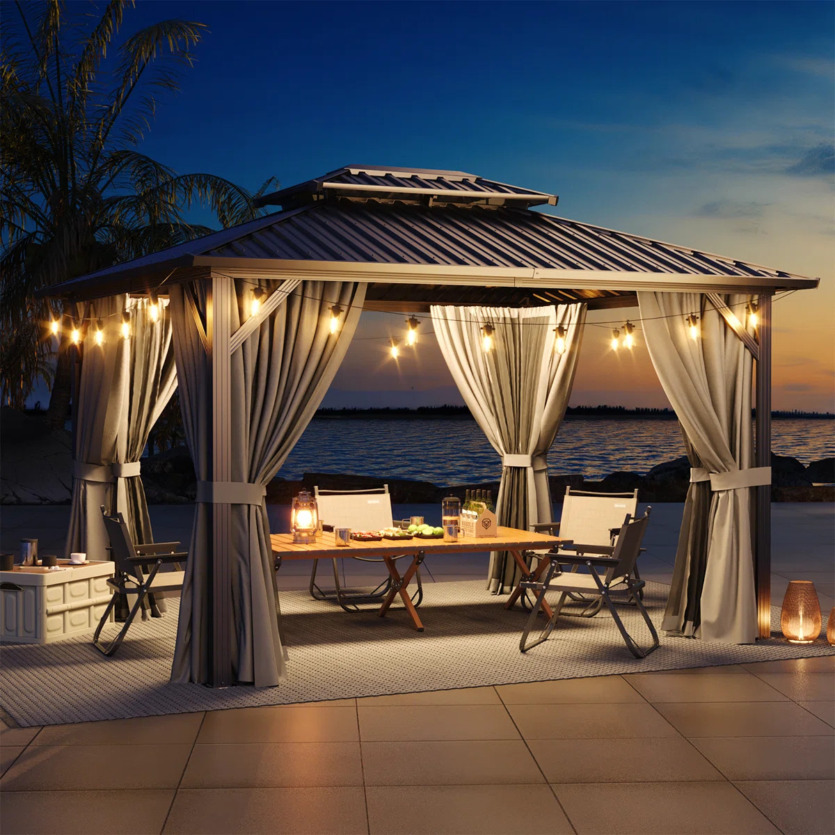 12 Ft. W x 10 Ft. D Aluminum Patio Gazebo | Wayfair North America