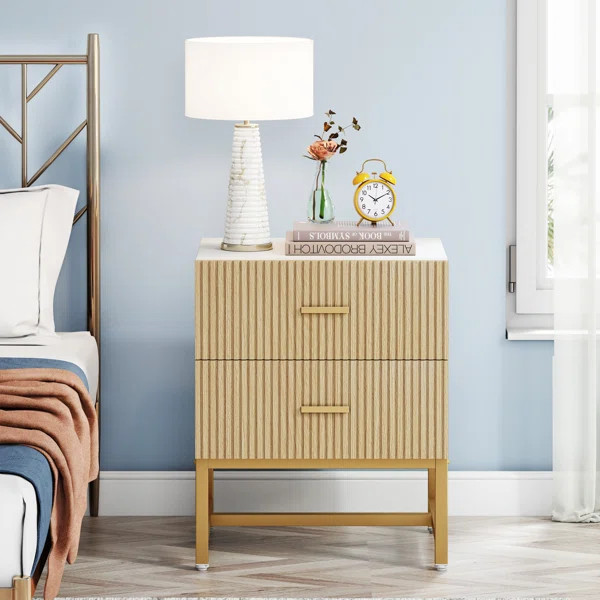 Iron Nightstand with 2-Drawer | Wayfair North America