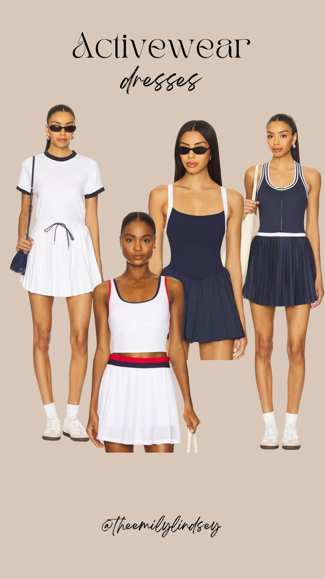 Love these active dresses! The white tank / skort set with the navy and red stripe is super cute, too. ❤️💙

The Emily Lindsey, tennis dress, golf dress, activewear, Varley. 



#LTKOver40 #LTKActive