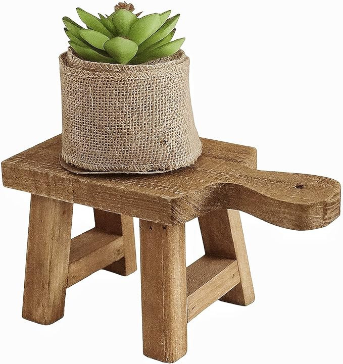 Farmhouse Wood Stool Pedestal Stand - Versatile Decorative Riser for Home and Kitchen, Perfect fo... | Amazon (US)