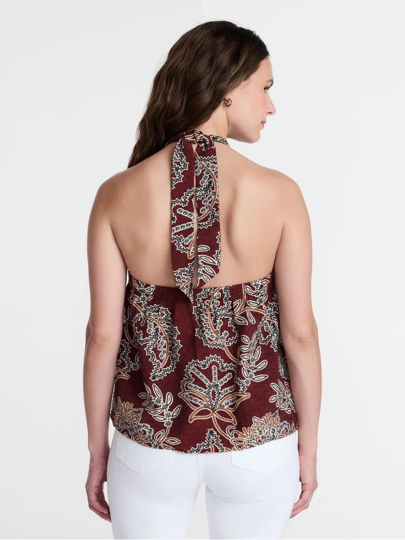 Time and Tru Women's Print Halter Top, Sizes XS-XXXL | Walmart (US)