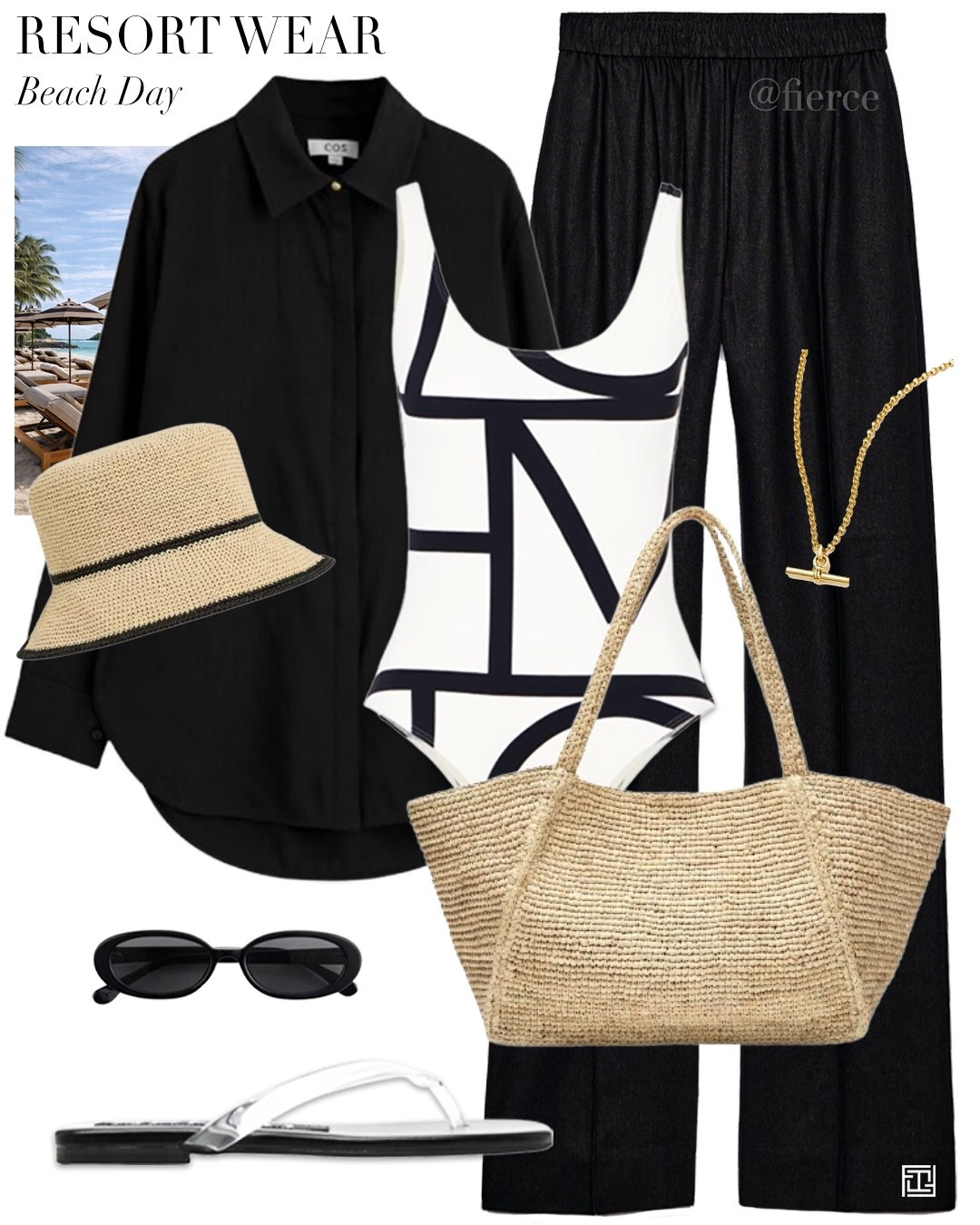 Black linen shirt Toteme swimsuit black linen pants raffia tote bag raffia bucket hat resort wear holiday outfit beach look

#LTKuk #LTKsummer #LTKswimwear