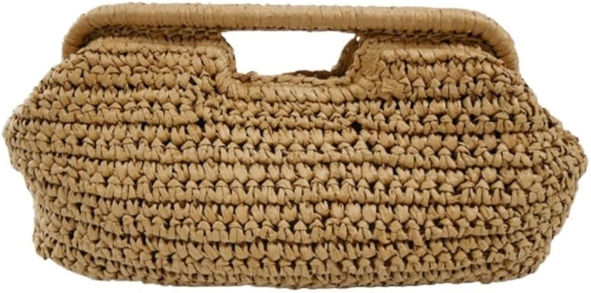 Large Straw Clutch Bag for Women Summer Satchel Purse Woven Handbags for Beach Vacation | Amazon (US)