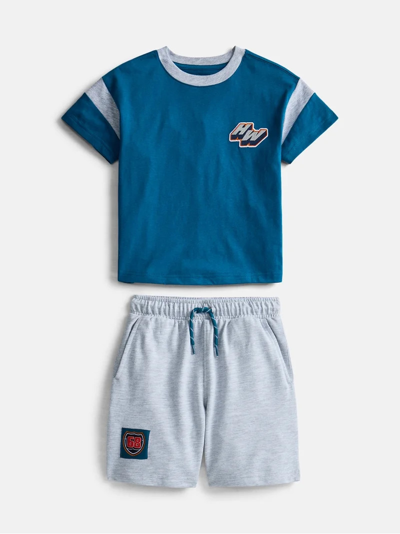 Hot Wheels Boys Graphic Tee with Short Sleeves and Shorts Set, 2 Piece, Sizes 4-16 | Walmart (US)