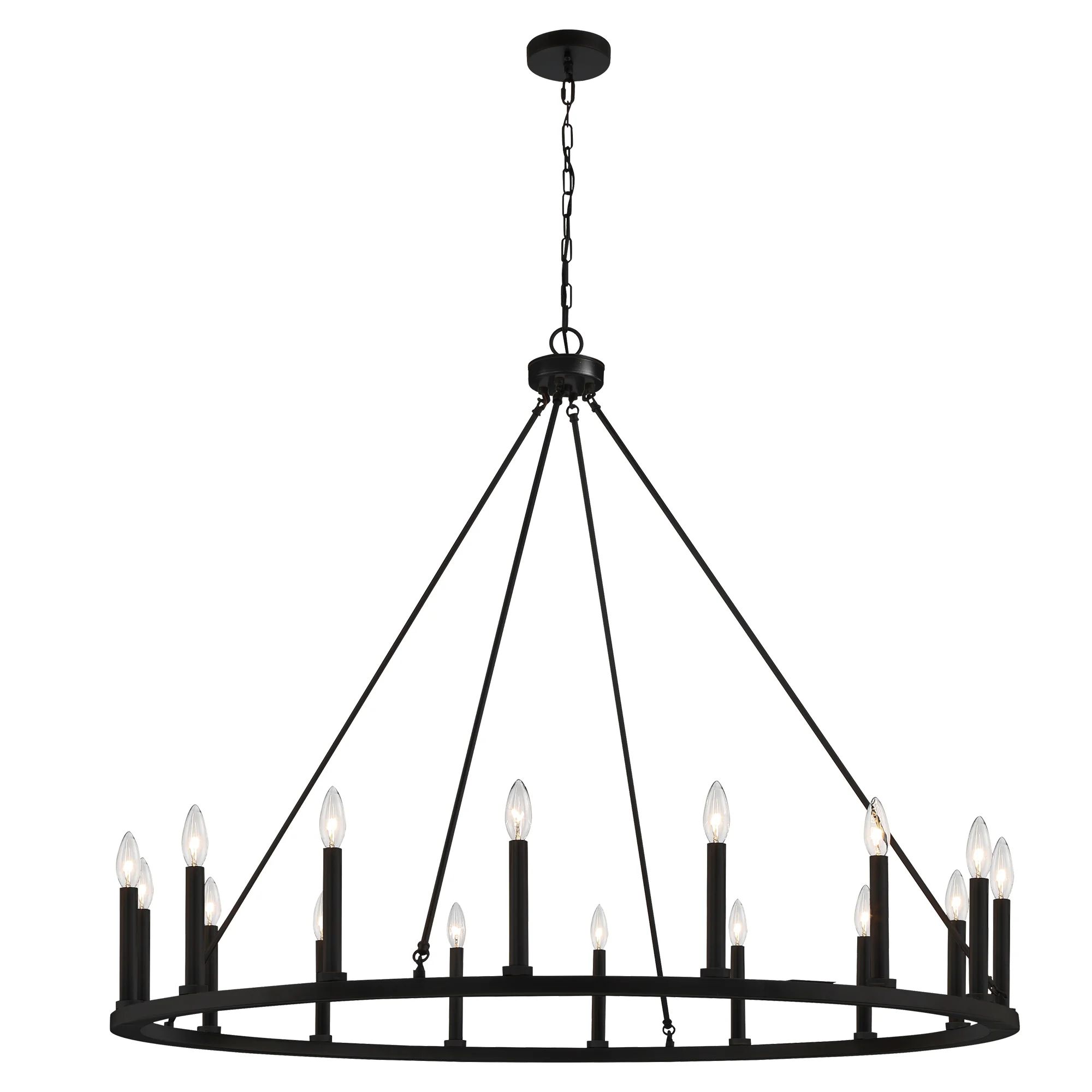 Alcesta 16 - Light Candle Style Wagon Wheel Chandelier | Wayfair North America