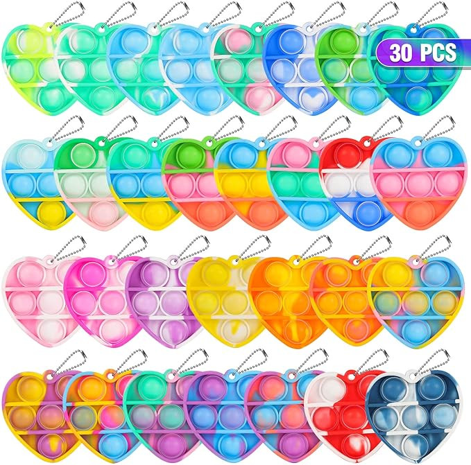 Pop Fidget Toys Bulk Its Valentines Day Gifts for Kids Classroom 30 Pack Valentine Party Favors f... | Amazon (US)