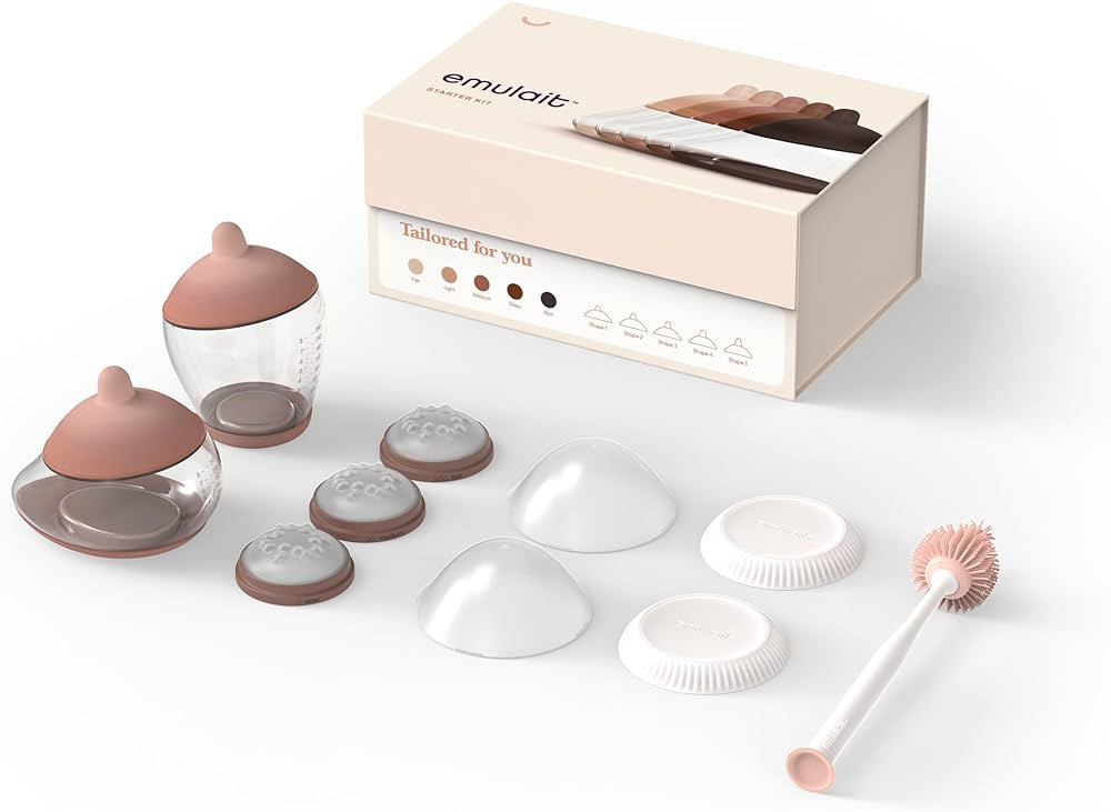 Emulait Baby Bottle Starter Kit Includes 2 Bottles 2 Nipples 2 Caps 2 Lids 3 Flow System Cleaning... | Amazon (US)