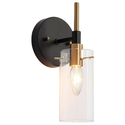 1-Light Brass and Black Gold Wall Sconce - #7859J | Lamps Plus | Lamps Plus