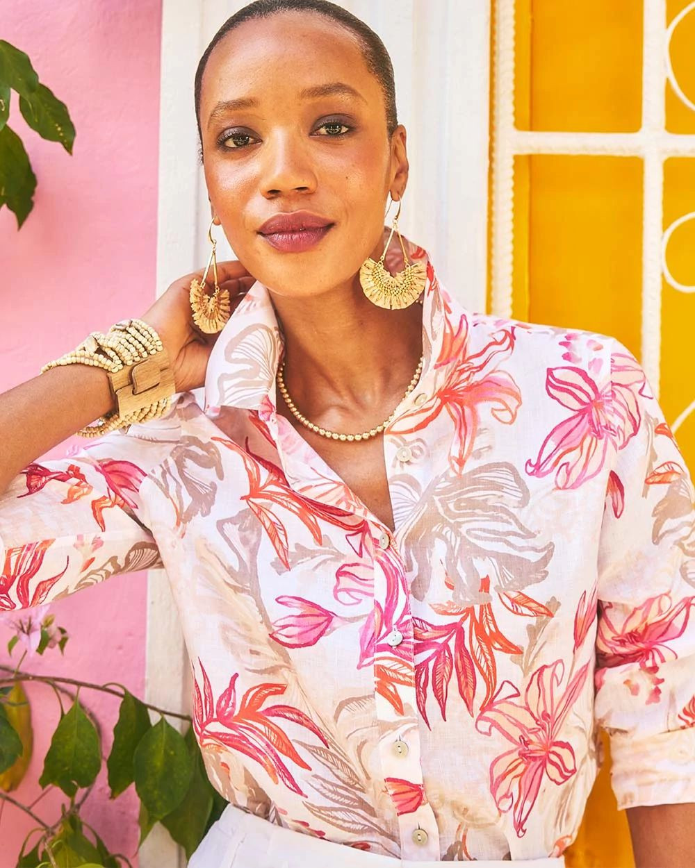 No Iron™ Tropical Floral Linen Shirt | Chico's