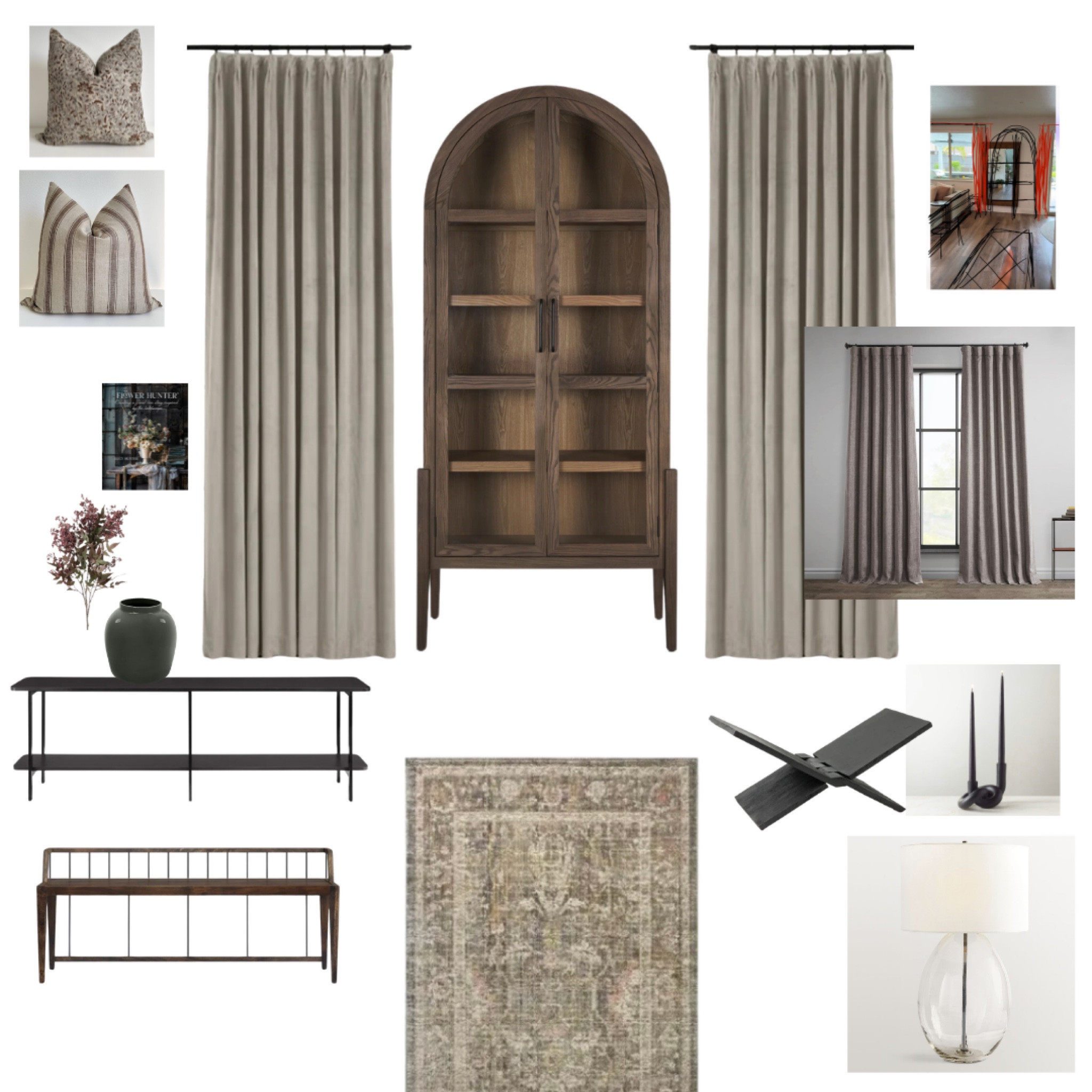 Lacy’s transition from living room to breakfast nook. 

I recommend a cabinet rather than existing mirror. 

I recommend wider curtains and a runner along with a sofa console table as she will be rearranging her furniture layout. I added the bench as an alternative to the console table. 

I suggest a clear lamp to keep the visual lines open between the rooms  

#LTKFindsUnder100 #LTKFindsUnder50 #LTKHome