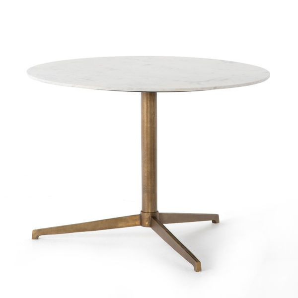 Helen Polished White Round Bistro Table | Scout & Nimble