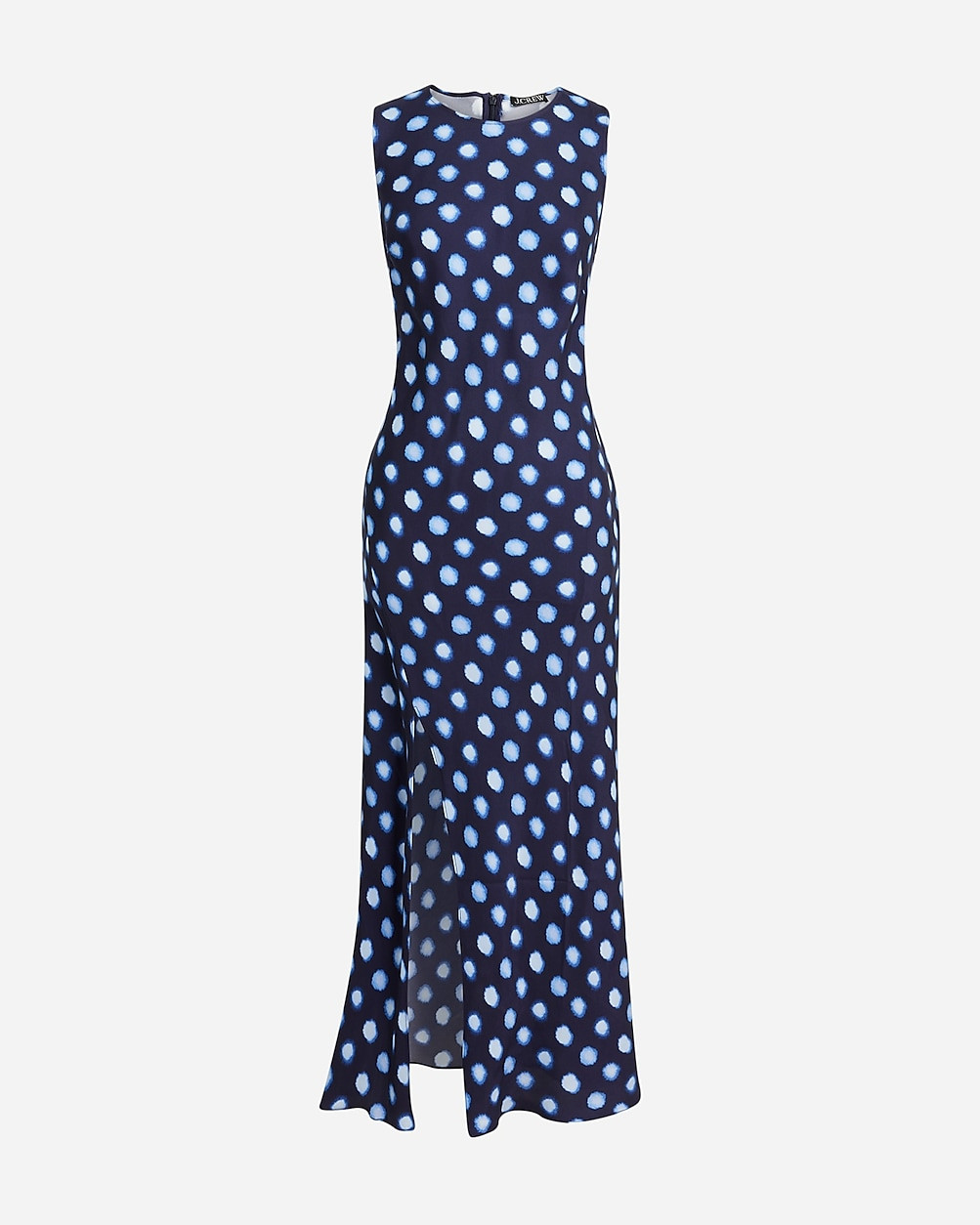 High-neck slip dress in dot drapey cupro | J. Crew US