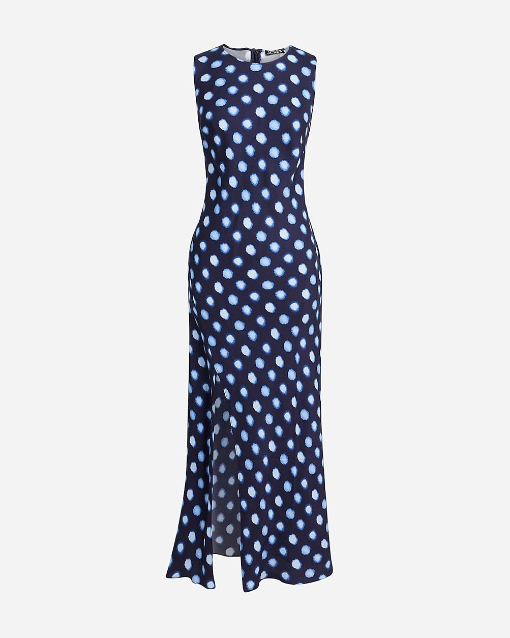 High-neck slip dress in dot drapey cupro | J.Crew US