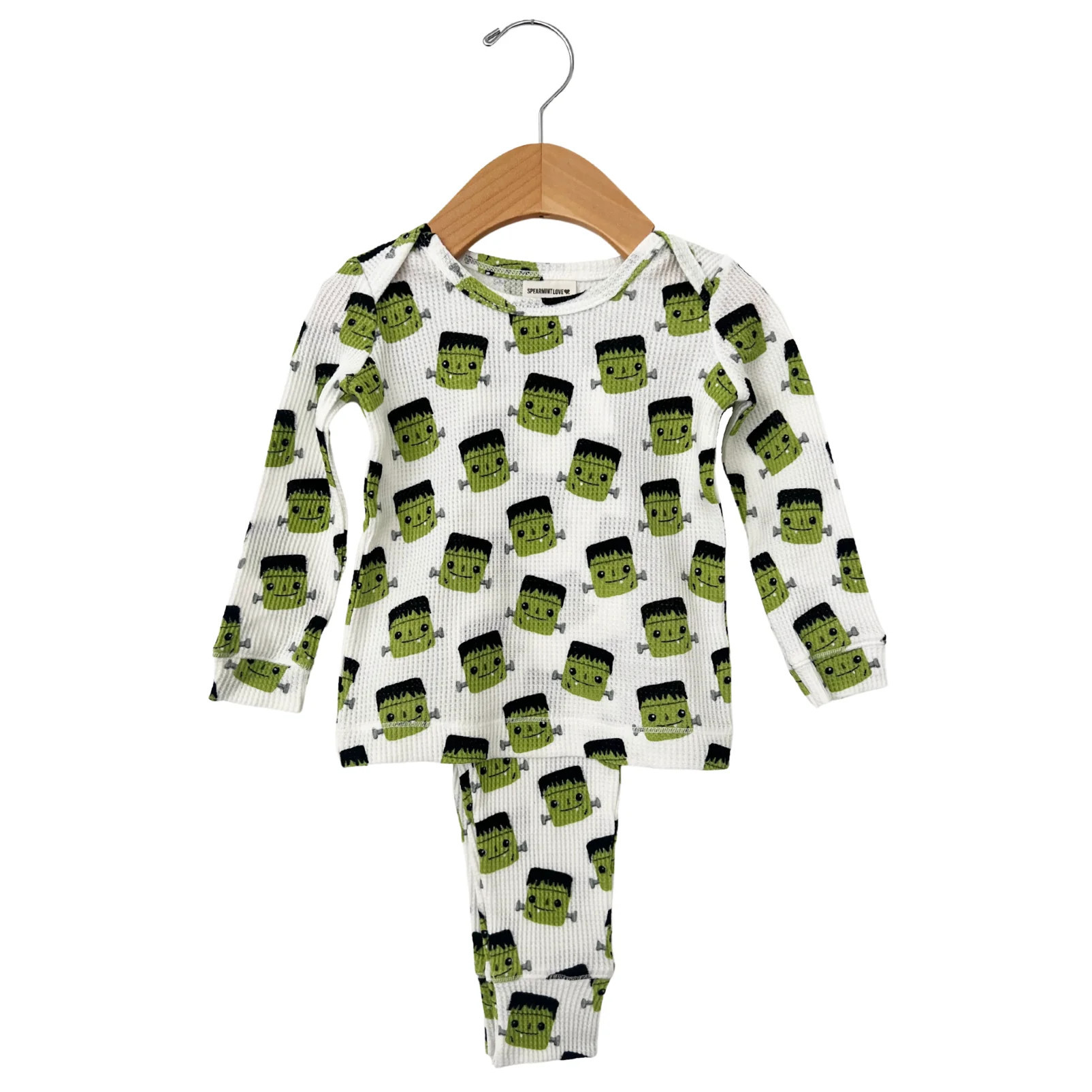 Organic Waffle 2-Piece Set, Halloween Monster | SpearmintLOVE