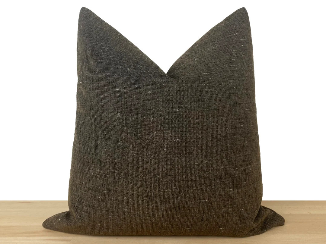 Dark Brown Pillow Cover Dark Brown Euro Sham Cover Boho - Etsy | Etsy (US)
