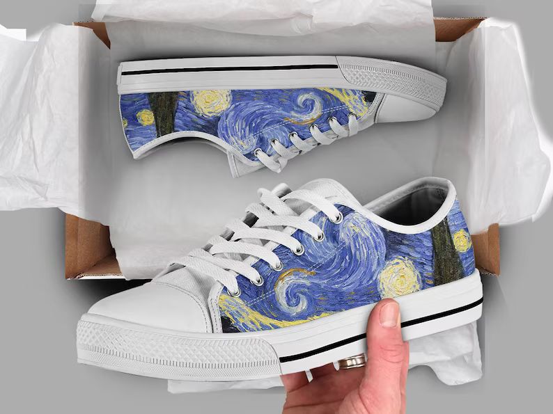 Starry Night Shoes Van Gogh Sneakers Art Shoes Casual - Etsy | Etsy (US)