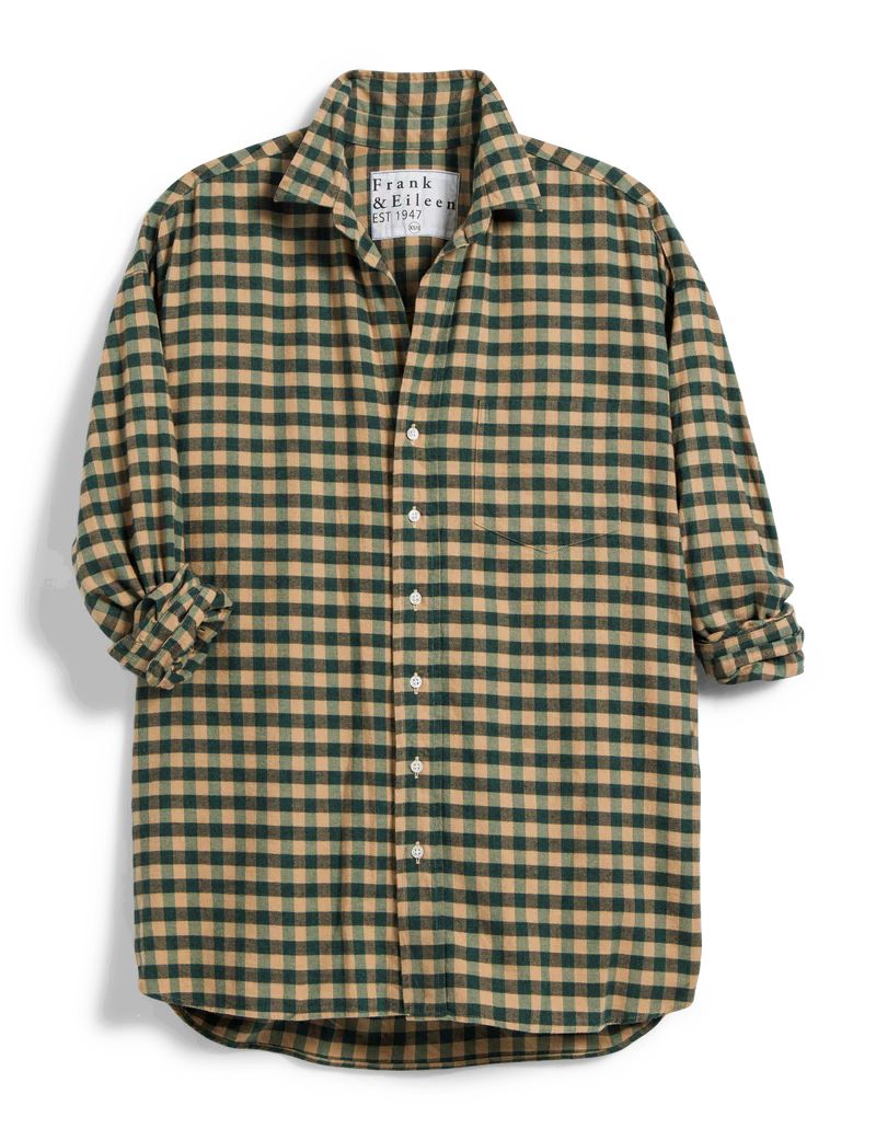 SHIRLEY Camel and Green Check, Flannel | Frank & Eileen