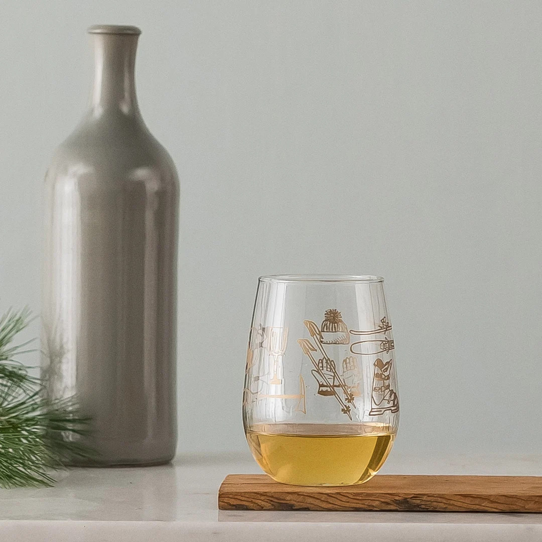 Ski Tools Stemless Wine Glass SET of 2 - Etsy | Etsy (US)