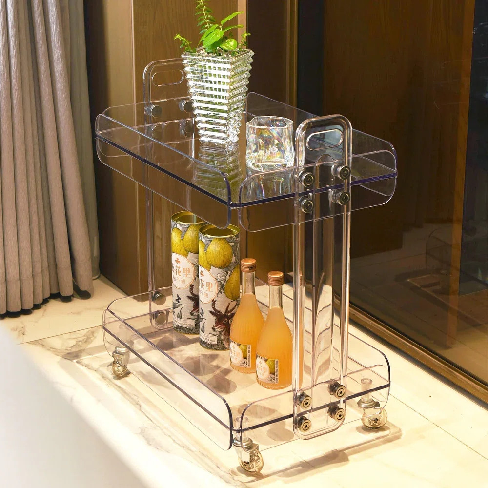 Ghost Tray Two Tier Wheeled Cart Table | Wayfair North America