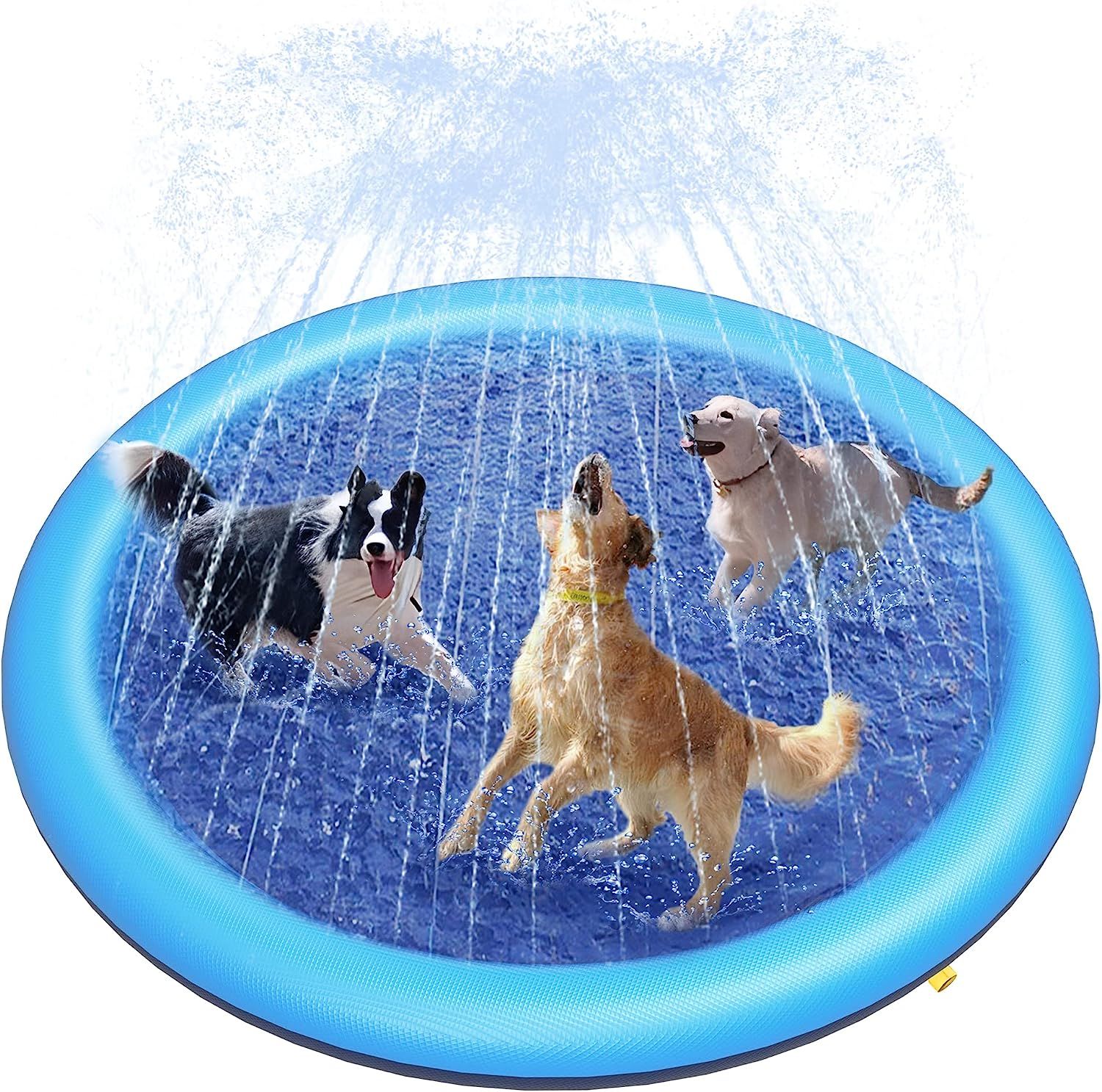 Peteast Dog Pool 67" Anti-Slip Dog Splash Pad for Large Dogs - BPA Free Thick Dog Sprinkler Outdo... | Amazon (US)