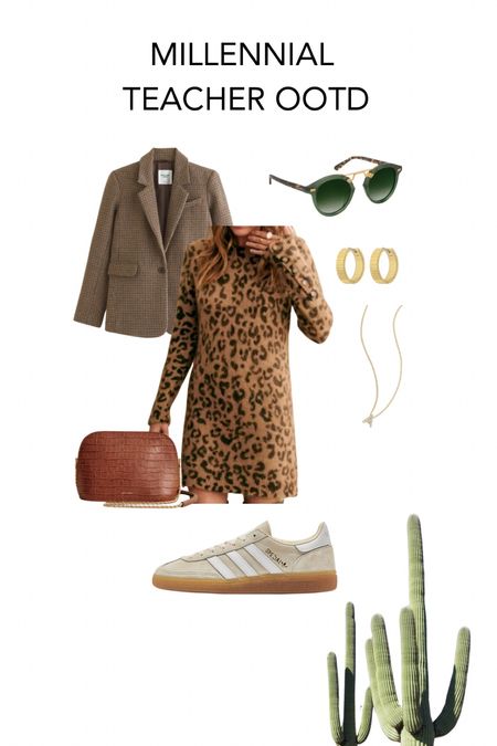 Millennial teacher outfit 
Casual teacher style
Blazer looks
Samba Sneakers
Leopard sweater dress 


#LTKworkwear #LTKstyletip #LTKfindsunder100