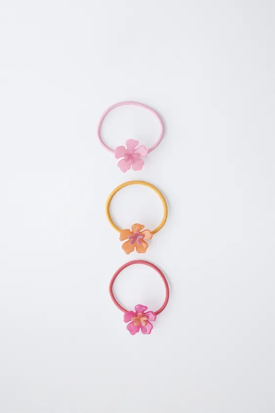 3-PACK HIBISCUS FLOWER SCRUNCHIES | Zara UK