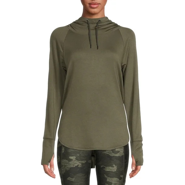 Athletic Works Women's Athleisure Mock Neck Hoodie - Walmart.com | Walmart (US)