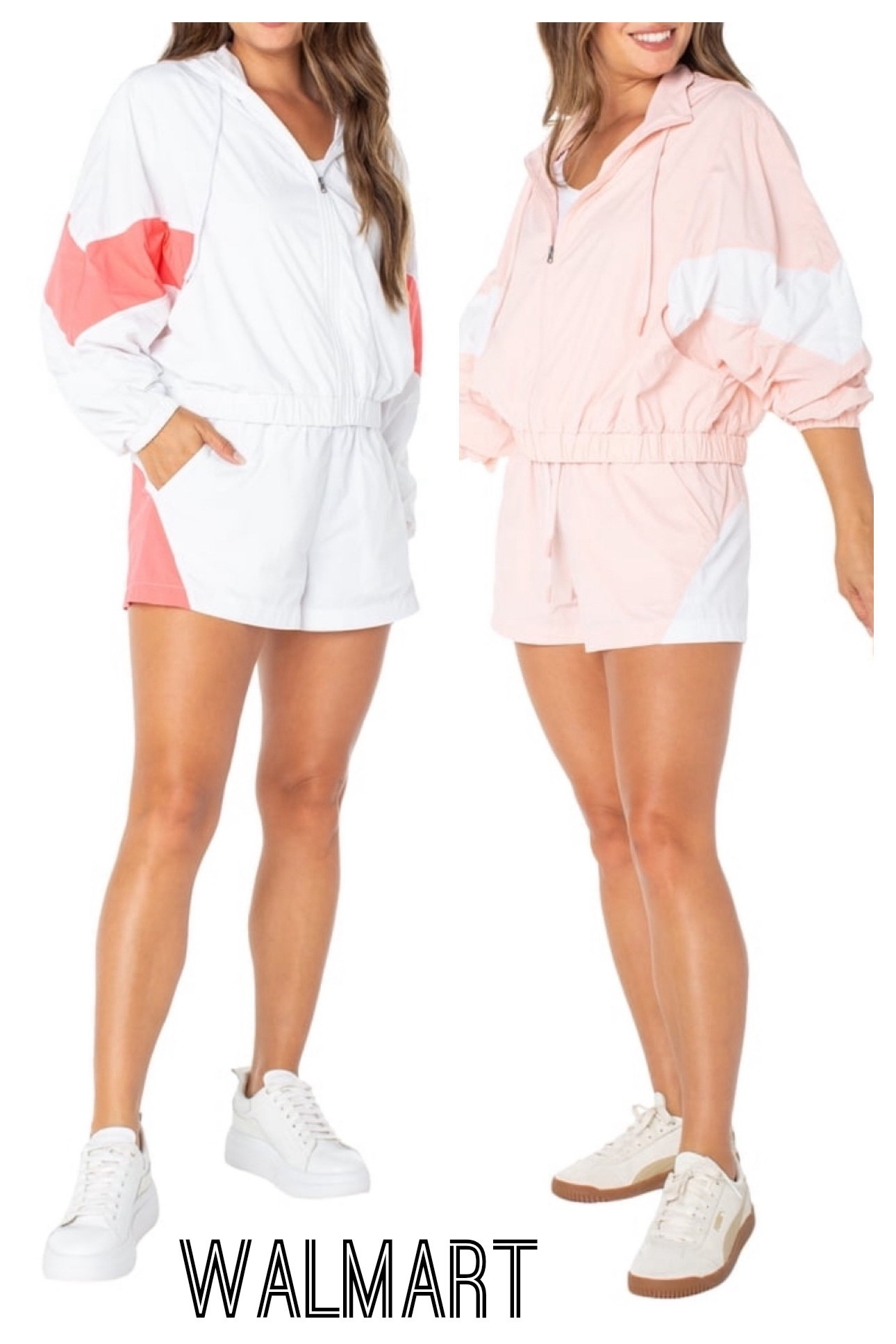 Walmart Celebrity Pink windbreaker and shorts separates  