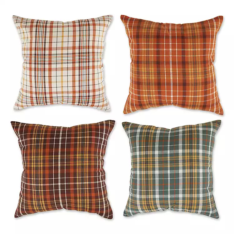 Fall Plaid 4-pc. Pillow Cover Set | Kirkland's Home