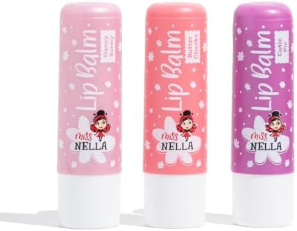 Miss Nella set of 3 Hypoallergenic children Lip Balms- HONEY BUNNY, SWEET CHEEKS & CUTIE PIE, Non... | Amazon (US)