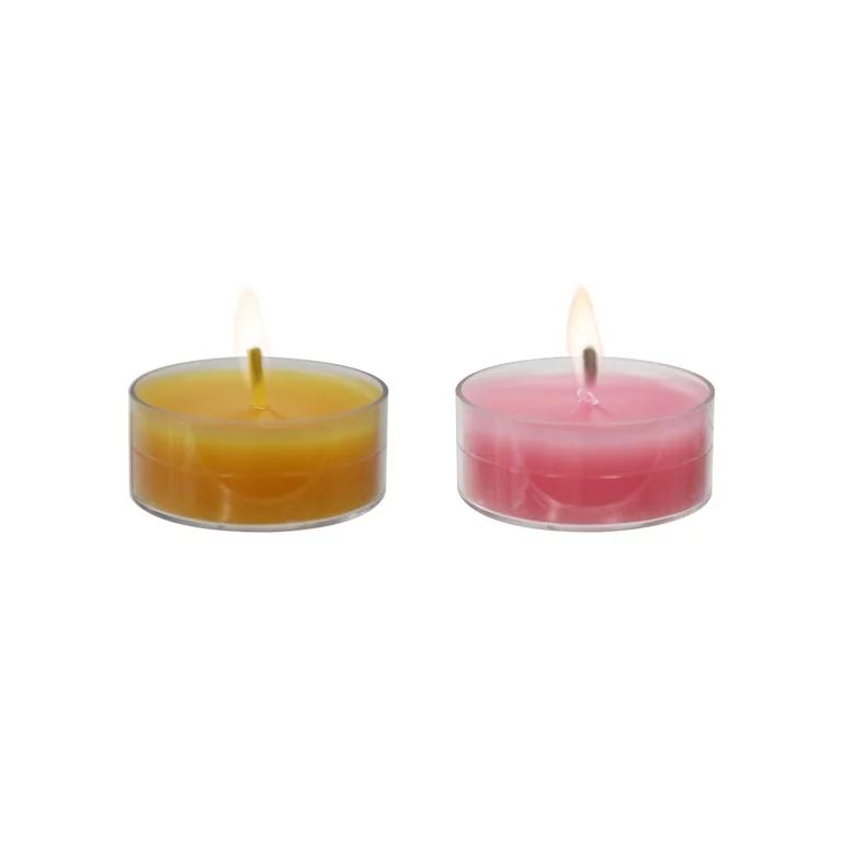 Better Homes & Gardens Unscented Tealight Candles, Orange, Pink, 24-Pack | Walmart (US)