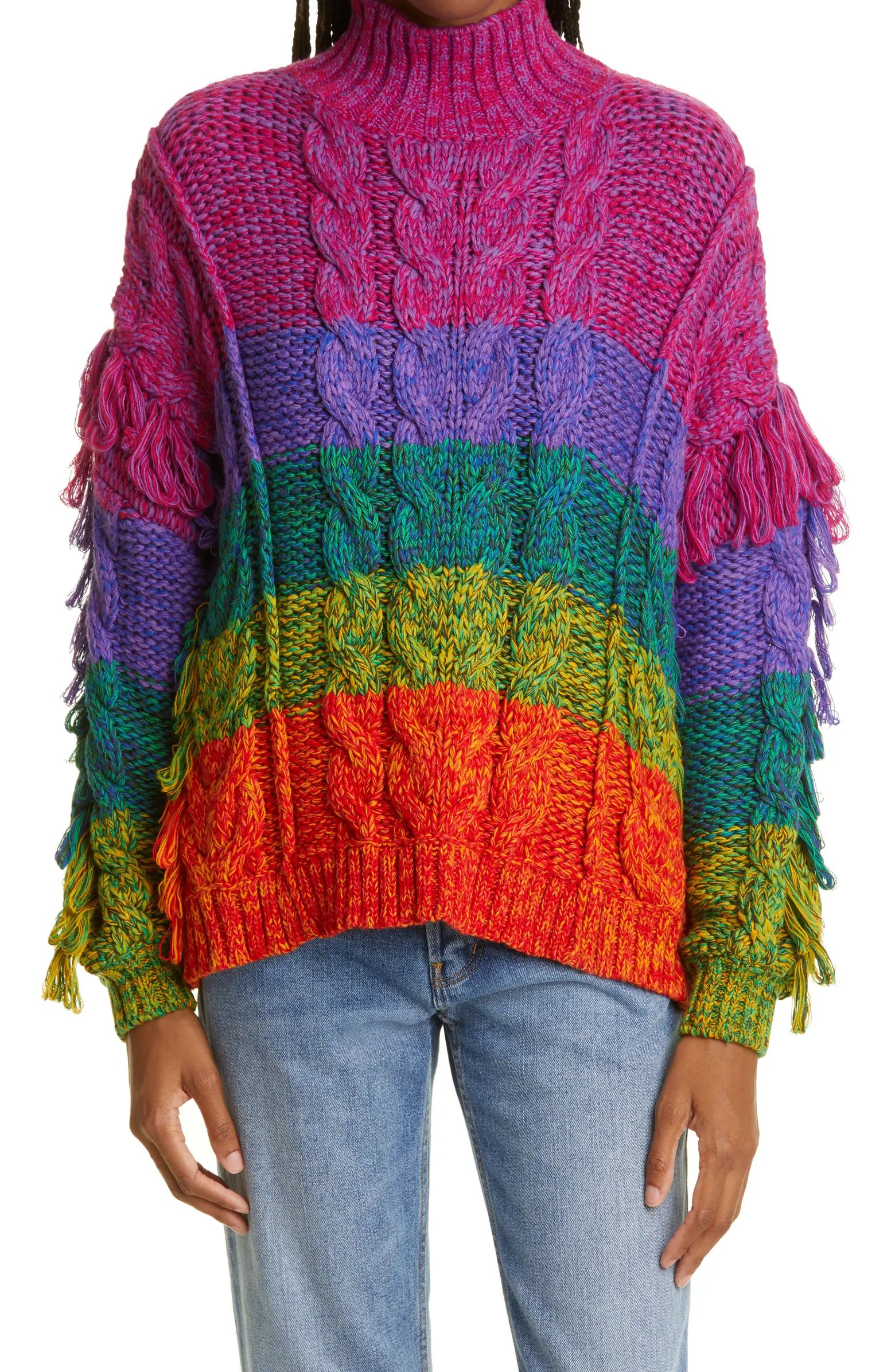 Multicolor Yarn Fringe Sweater | Nordstrom
