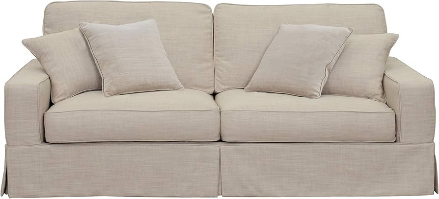 Sunset Trading American Slipcovered Sofa, 88", Sofa in Linen | Amazon (US)