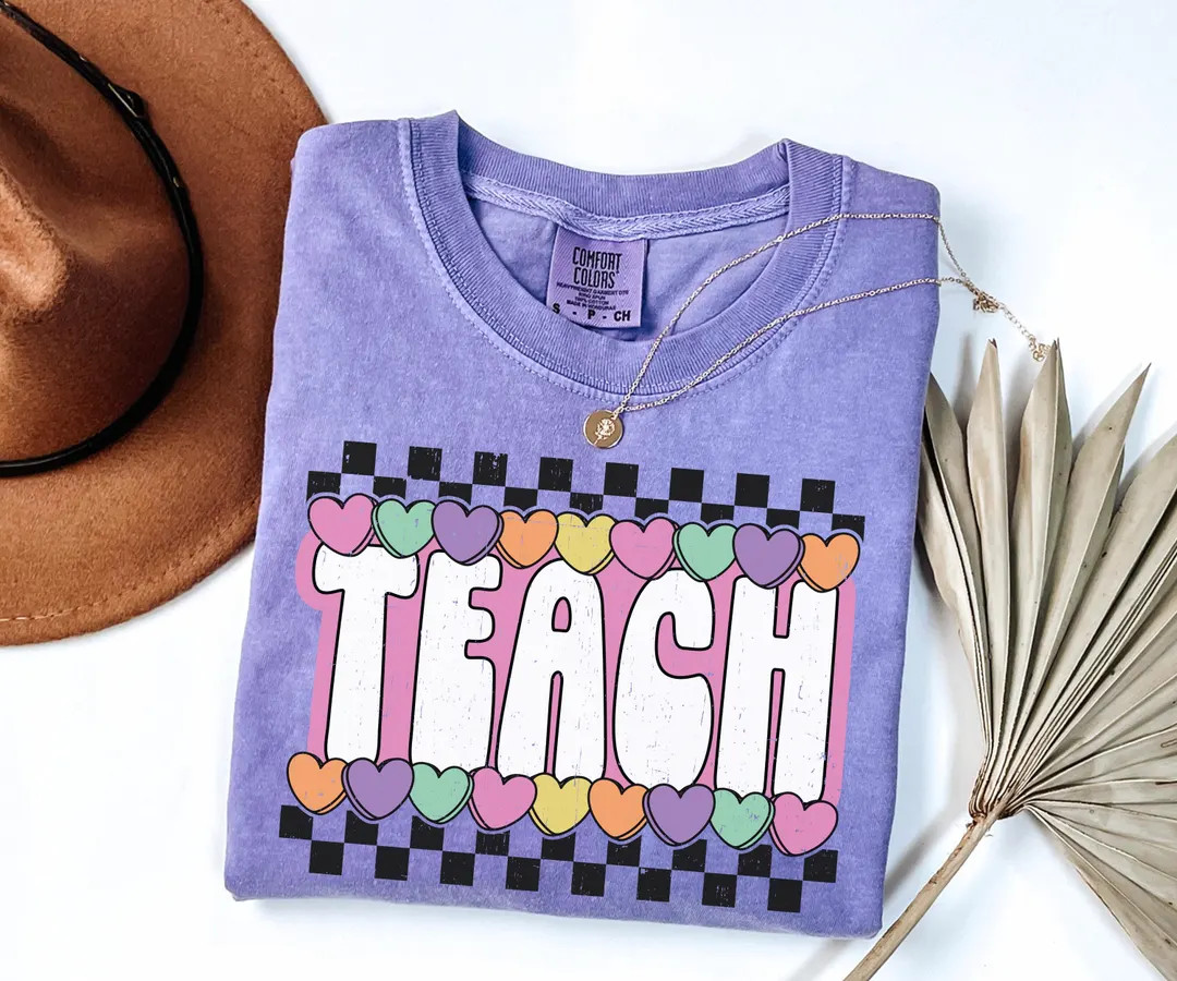 Comfort Colors® Cute Teacher Valentine Shirt, Valentine's Day Teacher Gift, Valentine Gift for T... | Etsy (US)