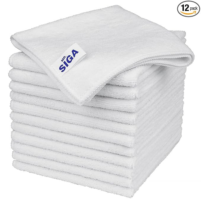 MR.SIGA Microfiber Cleaning Cloth, All-Purpose Microfiber Towels, Streak Free Cleaning Rags, Pack... | Amazon (US)