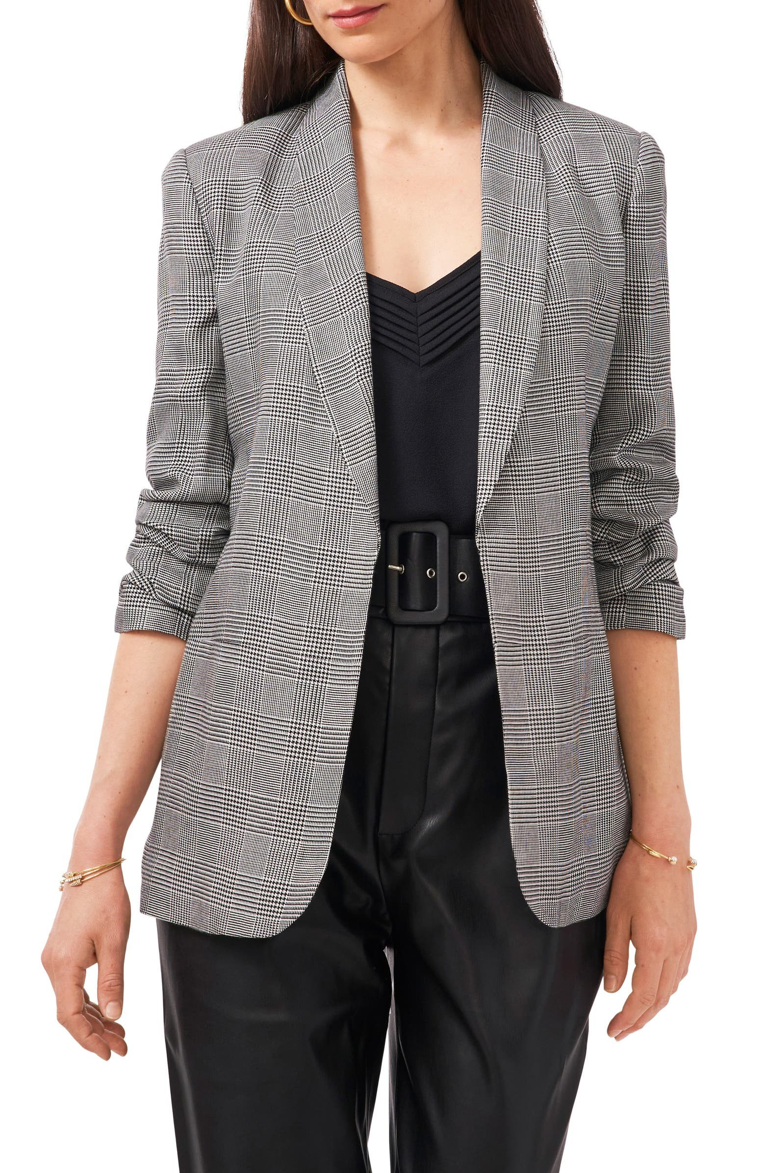 Check Ruched Sleeve Jacket | Nordstrom | Nordstrom