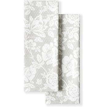Martha Stewart Dual Purpose Kitchen Towel 2-Pack Set, Floral Vine, 16"x28" | Amazon (US)