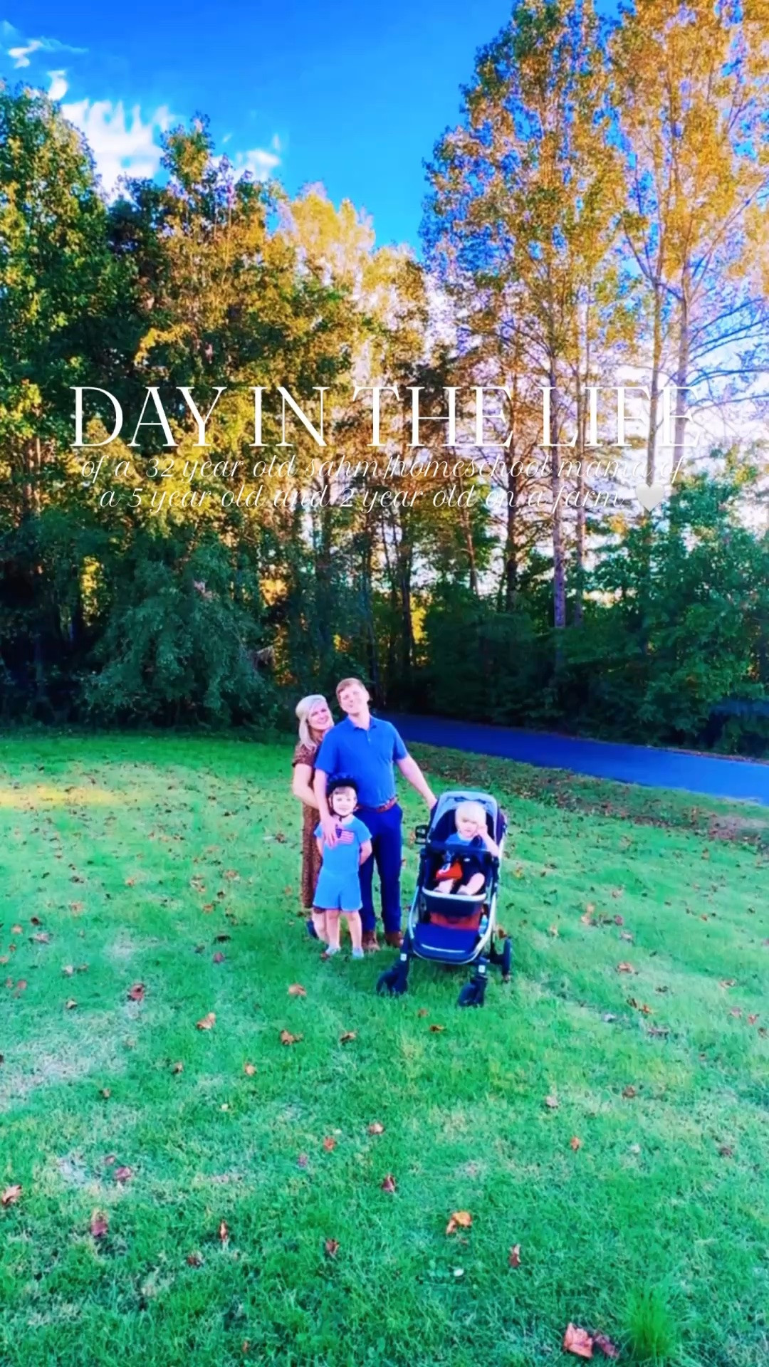 Love this little life of ours 👶🏼🏡🌳🍂🍁🌄🍃🚲✏️📖📚🌌🌟🌞 #dayinthelife #sahm #homeschoolmama #mamaoftwo #dayinthelifevlog 

Started this Monday morning off strong with a little workout while my firstborn’s playing chalk 🎨… the best!! 🙌🏽 Forever thankful for the most beautiful fall morning coffee ☕️ view 🌅 here on the farm 🌳 each and every morning!! 🥲 And we always start our mornings off in the nursery when Levi Rhett 👶🏼 is up - aka everyone’s favorite room 🪑 in the farmhouse!! 🏡 Look at all that beautiful 🪟 natural light ☀️ that pours in!!! 🌞 

All smiles this morning as we started off our new homeschool preschool ✏️ unit this week - all about the SKY !!! 🌌🌞🌠🌙🌑☁️🌤️ These babies 👶🏼 loved reading new stories 📚 and painting 🖼️ their own magical 🪄 sky with watercolor!! 🎨 Mom tip: use a white paint stick or crayon 🖍️ to make a backdrop and let your little ones paint 🖌️ over it to “reveal” it ✨) - so fun!!! 🤩 And with handwriting and phonics work, my little cutie pie 🥰 Judson sure does love to learn!!!! 📖 And my little ones loveeee to do our “Bible stories & songs” while they are eating lunch 🍽️ - we LOVE this thing 😍 and yes, I linked 🔗 over on my LTKit app for y’all!! ❤️ Would make a wonderful Christmas 🎄 gift 🎁 idea!!! 💡

Judson picked out this precious @joannagaines book 📖 for storytime 📚 since it was about hot air balloons 🎈 (which fly 💨 in the sky 🌌)!! ☁️🫶🏽 Such a sweet book and message!! 🌟 And this stunning fall day called for an evening walk out on our favorite mountain view trail to admire all the changing leaves !!! 🍁🍃🍂 Speaking of beautiful skies… look at that sunset 🌄 view through the trees!! 🌳 What a dream!! 💭