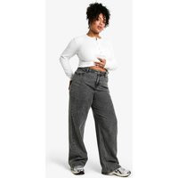 boohoo Women's Plus Washed Grey Boyfriend Jean | Size: 16 | Woven | boohoo (US & Canada)