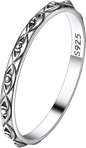 Suplight 925 Sterling Silver Celtic Knot/Evil Eye/Infinity Symbol Band Ring, 2MM 3MM Thin Vintage... | Amazon (US)