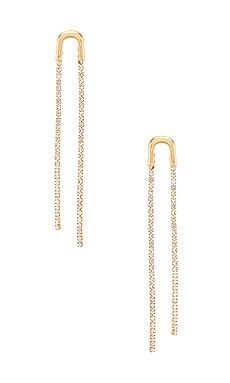 Ettika Double Crystal Drop Earring in Gold from Revolve.com | Revolve Clothing (Global)