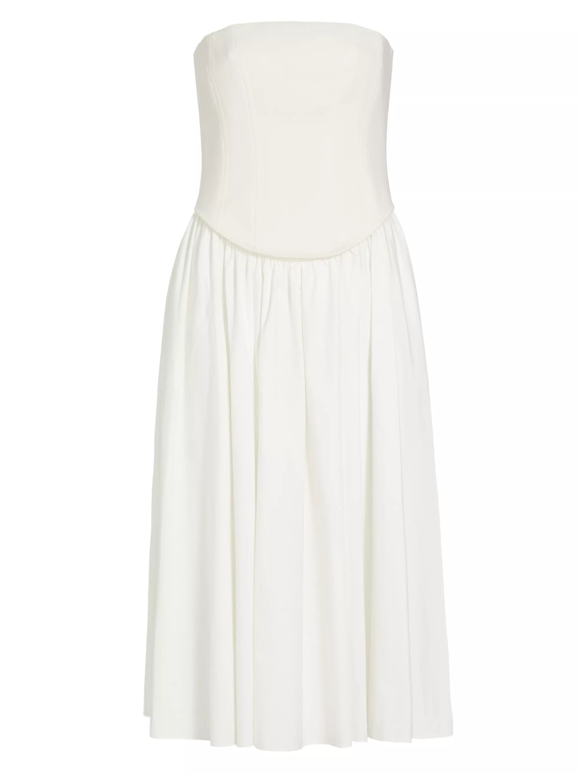 Melody Corset Cotton-Blend Midi-Dress | Saks Fifth Avenue
