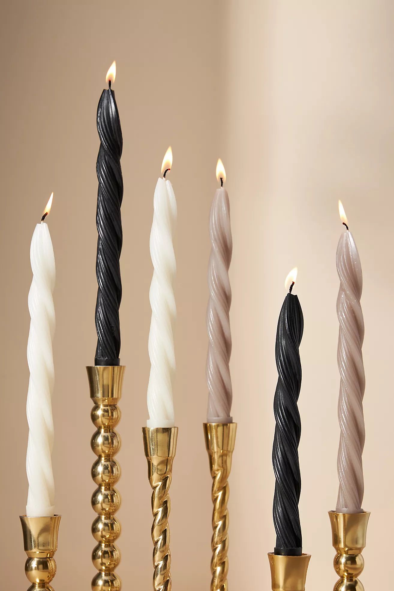 Twisted Taper Candles, Set of 6 | Anthropologie (US)