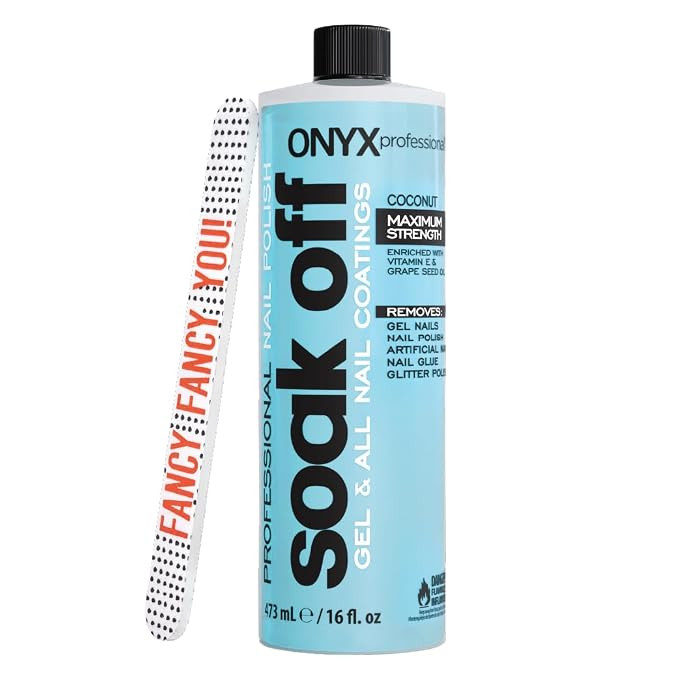 Onyx Professional Coconut Scented Nail Polish Remover with Nail File, 16 oz, Maximum Strength Soa... | Amazon (US)