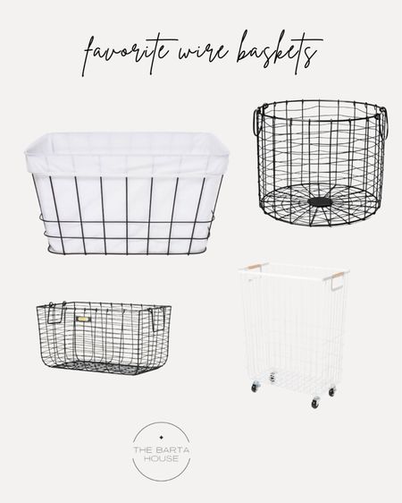 Favorite wire baskets for collecting bills, laundry, toys and using in closets for pjs and workout clothes.