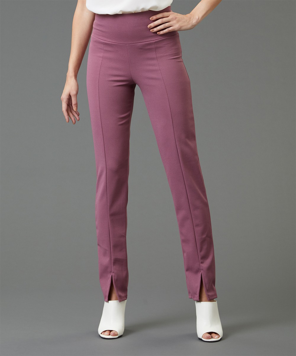 VKY & CO Women's Dress Pants MARSALA - Marsala Split-Hem Straight-Leg Pants - Plus | Zulily